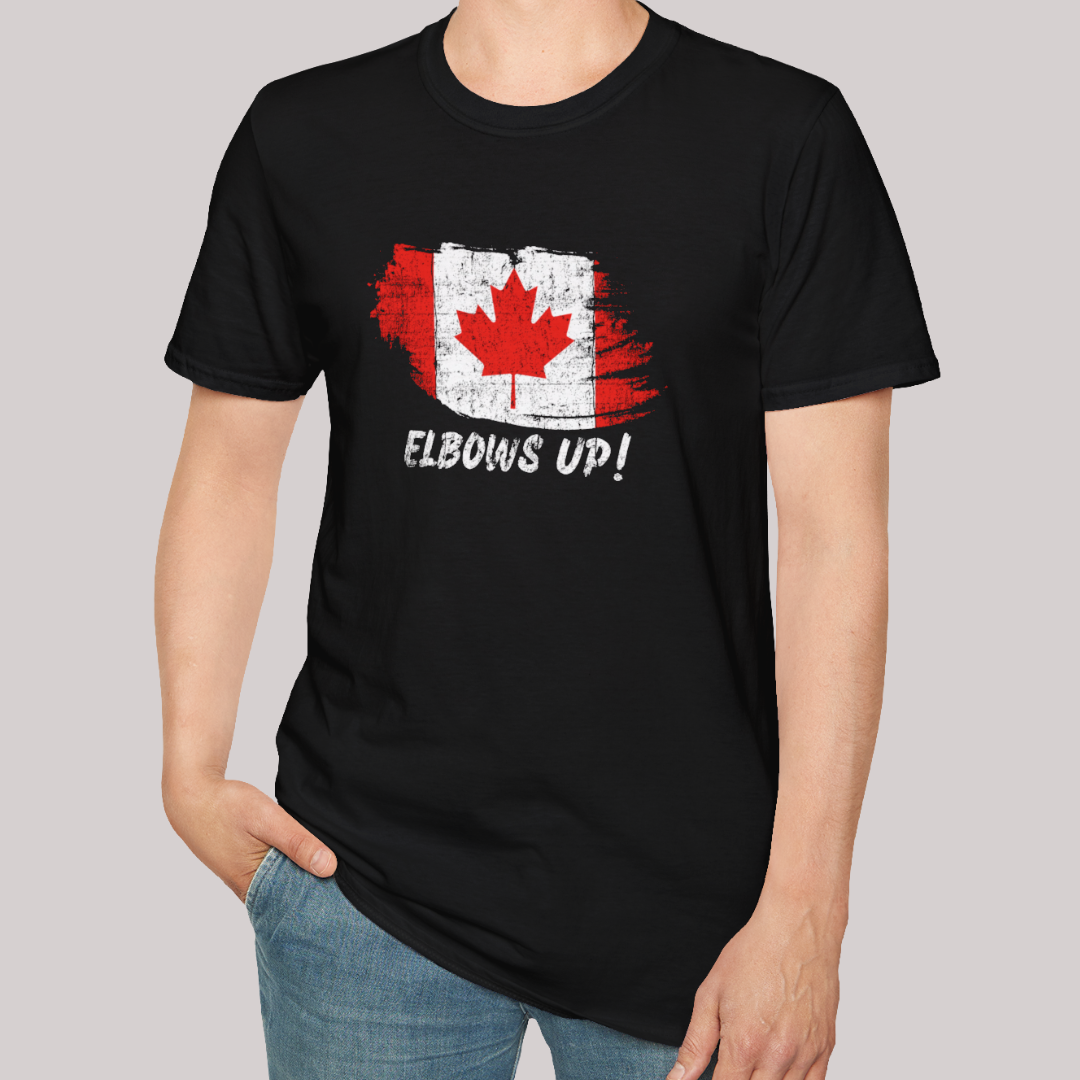 Elbows Up Canada Flag - Men's/Women's/Unisex T-Shirt