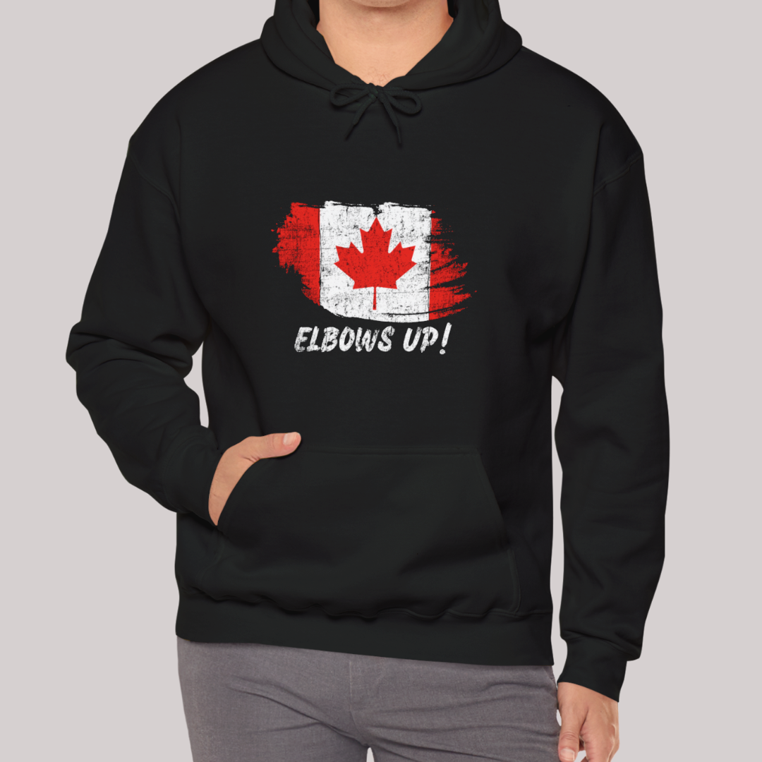 Elbows Up Canada Flag - Unisex Hoodie/Sweatshirt