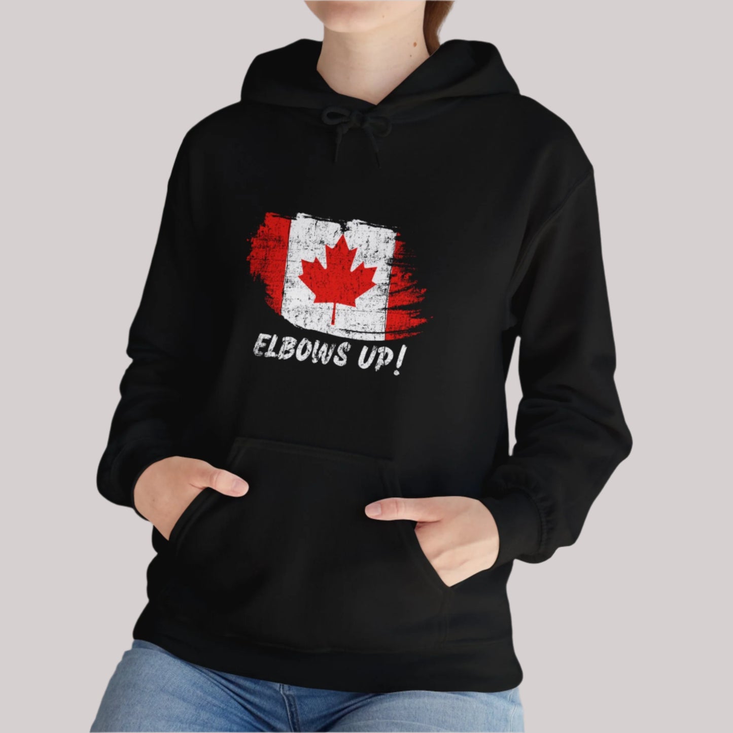 Elbows Up Canada Flag - Unisex Hoodie/Sweatshirt
