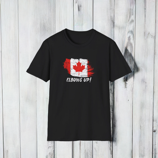 Elbows Up Canada Flag - Men's/Women's/Unisex T-Shirt